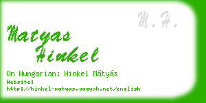 matyas hinkel business card